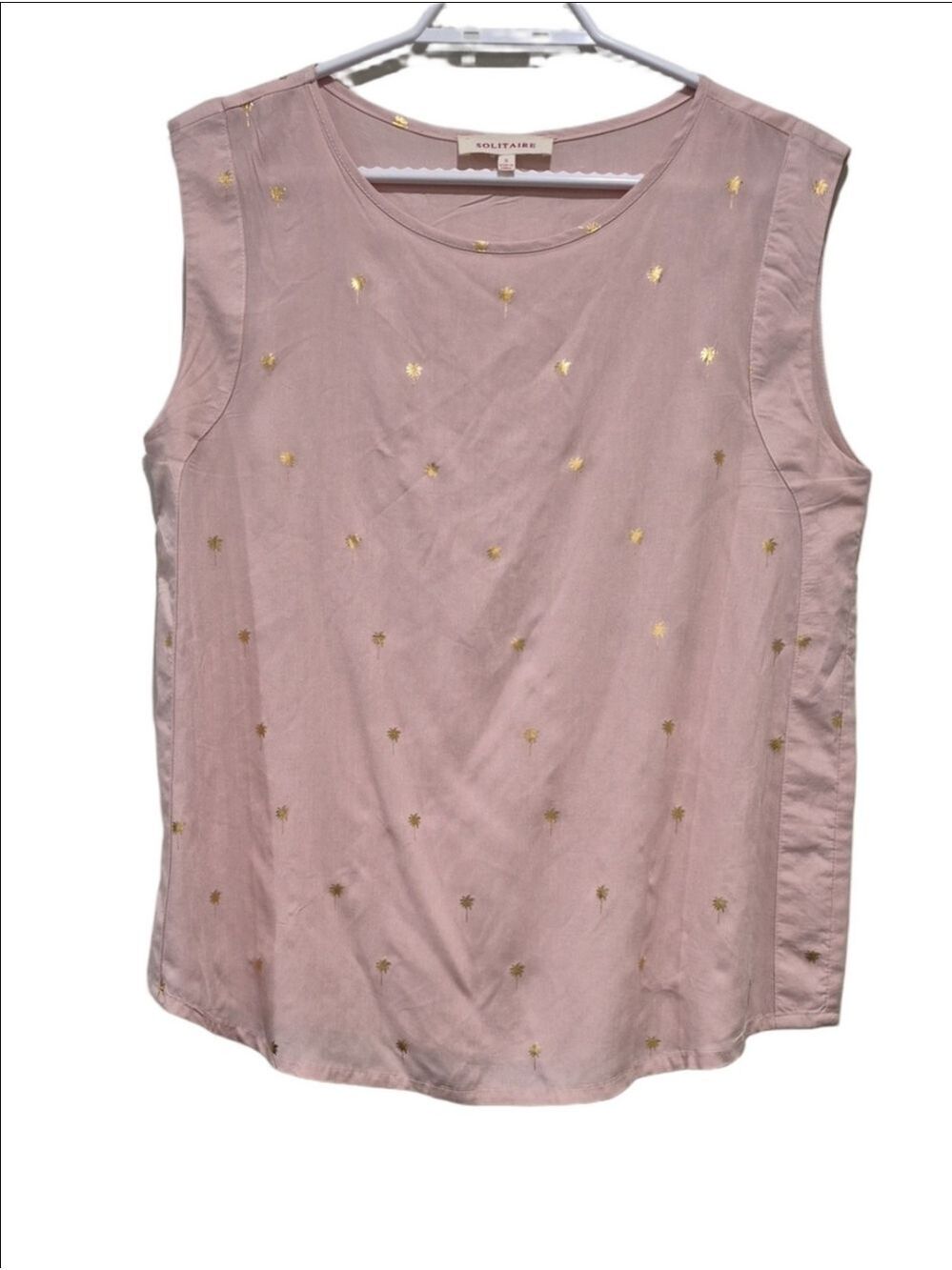 Solitaire Pink Blouse with Gold Star Foil Print